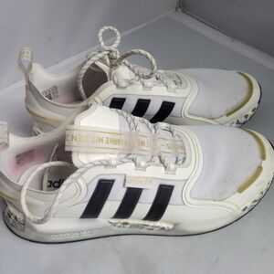 2022Adidas NMD_R1 V3 'White Gold Plaid' Mens Size 9.5
